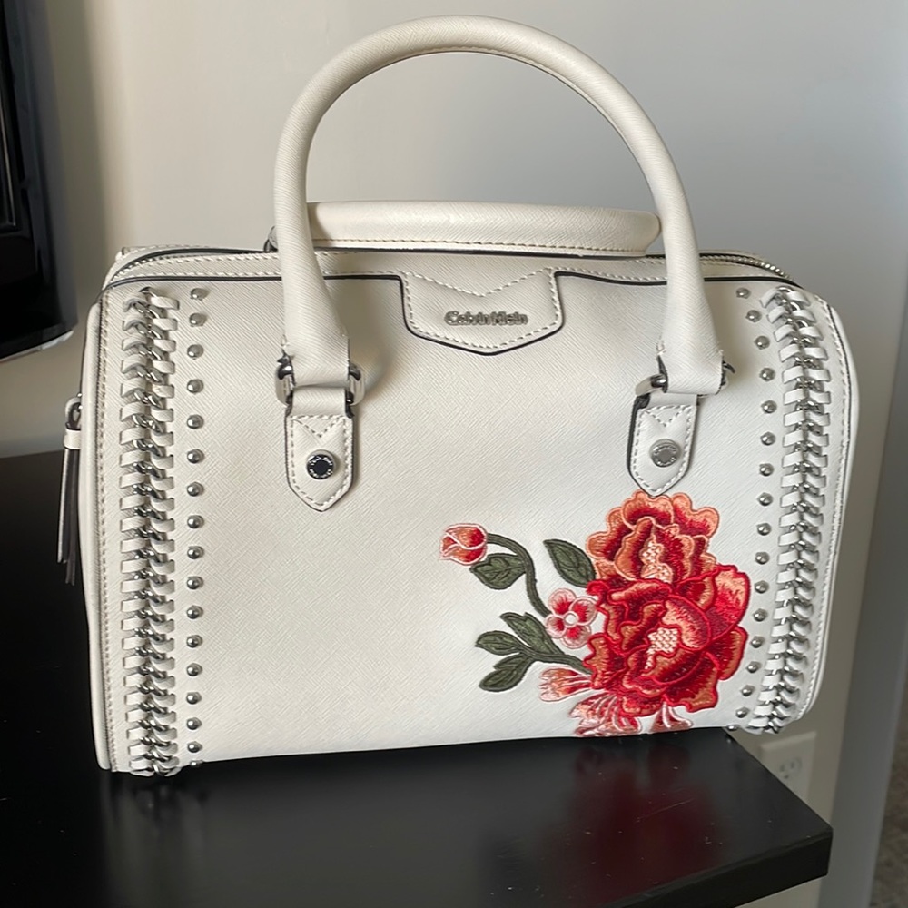 Calvin Klein floral embroidered purse